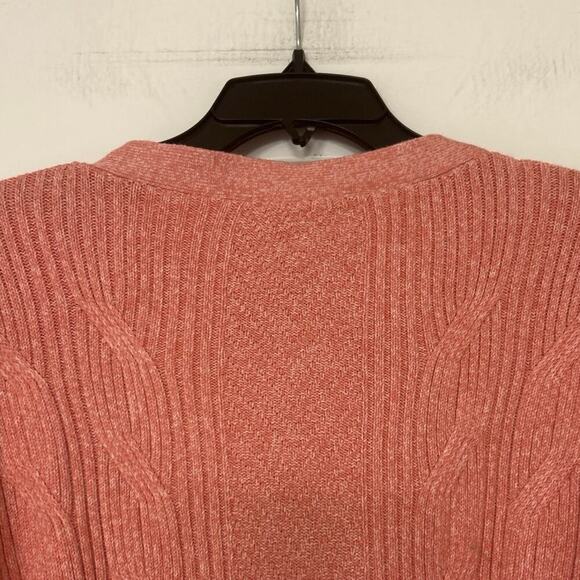 Express Rose Pink Cropped Cable Knit Cardigan Sweater New Medium Summer Beachy - Picture 8 of 12